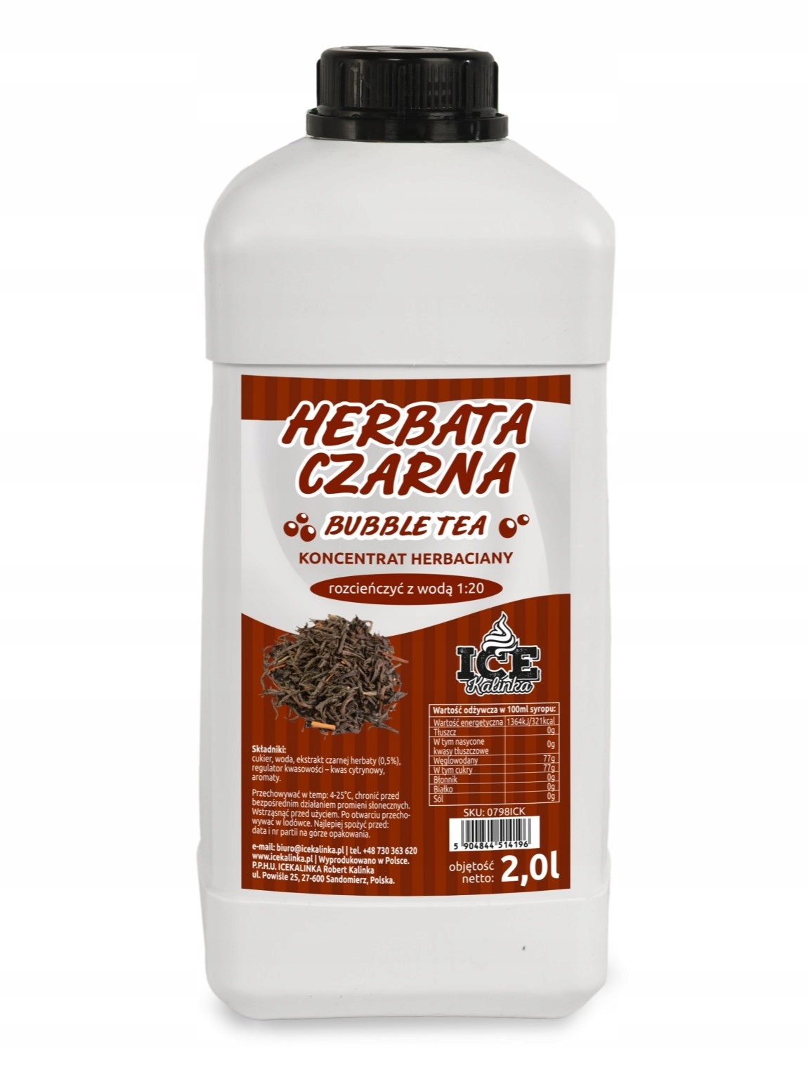 Syrop HERBATA CZARNA do Bubble Tea z ekstraktem herbacianym 2l 1:20