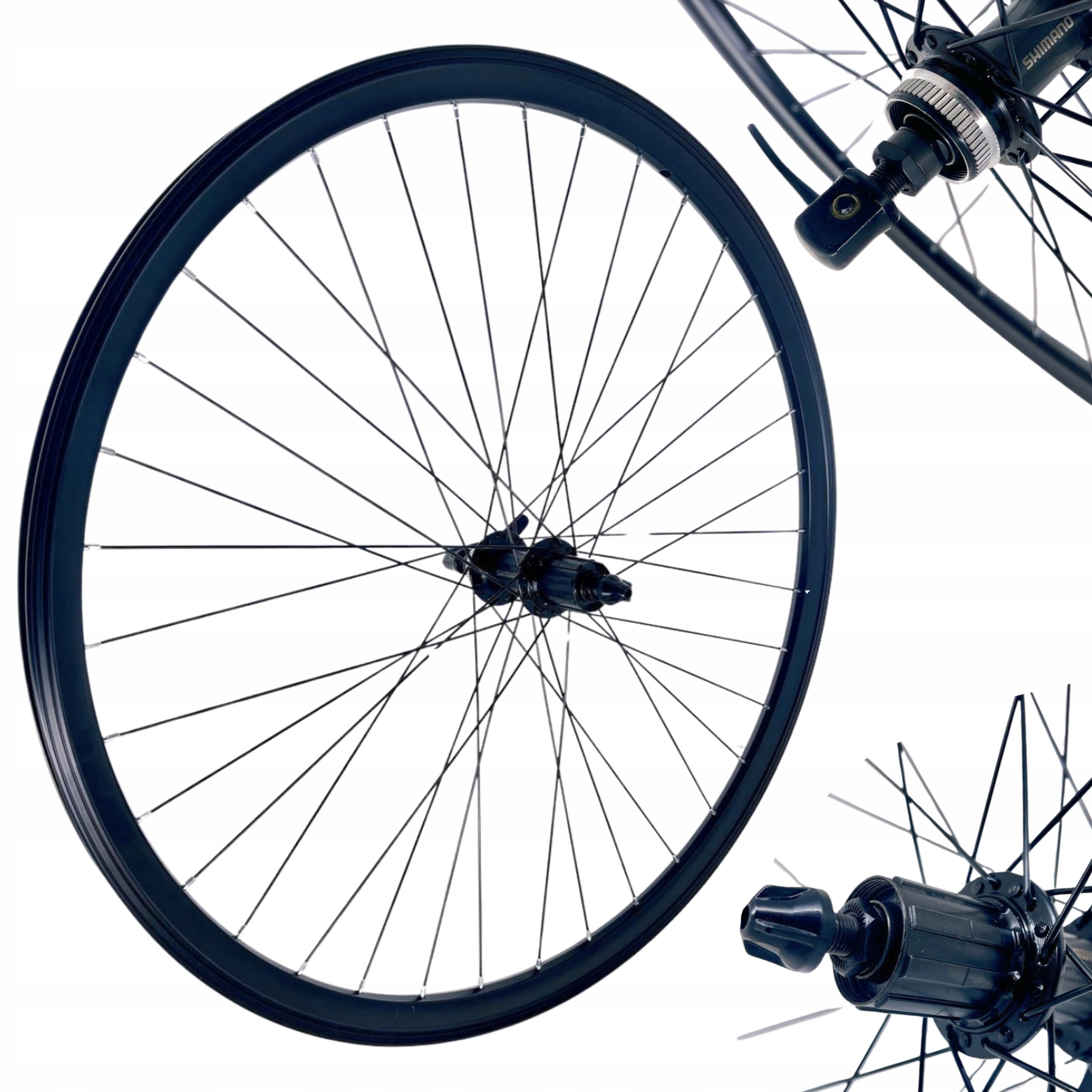 Koło 28 tył kaseta O/al stożek Kands P/al (FH-QC300-HM) Dysk czarne