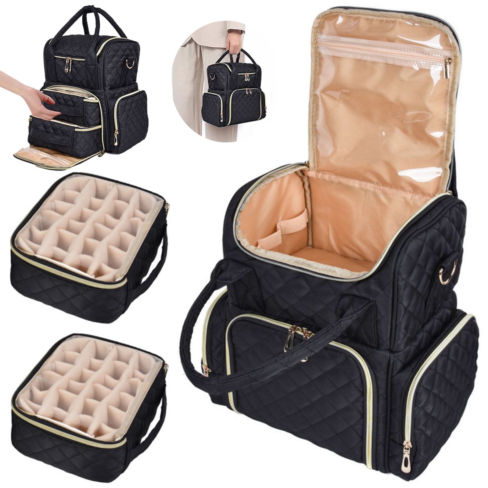 Kosmetický pouzdro na laky na nehty, organizér 48 ks, s Uv lampou