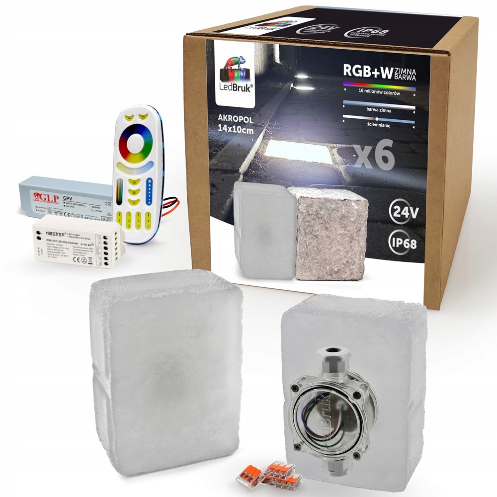 6x Kostka Brukowa LED 24V Akropol 14x10cm RGBW BZ