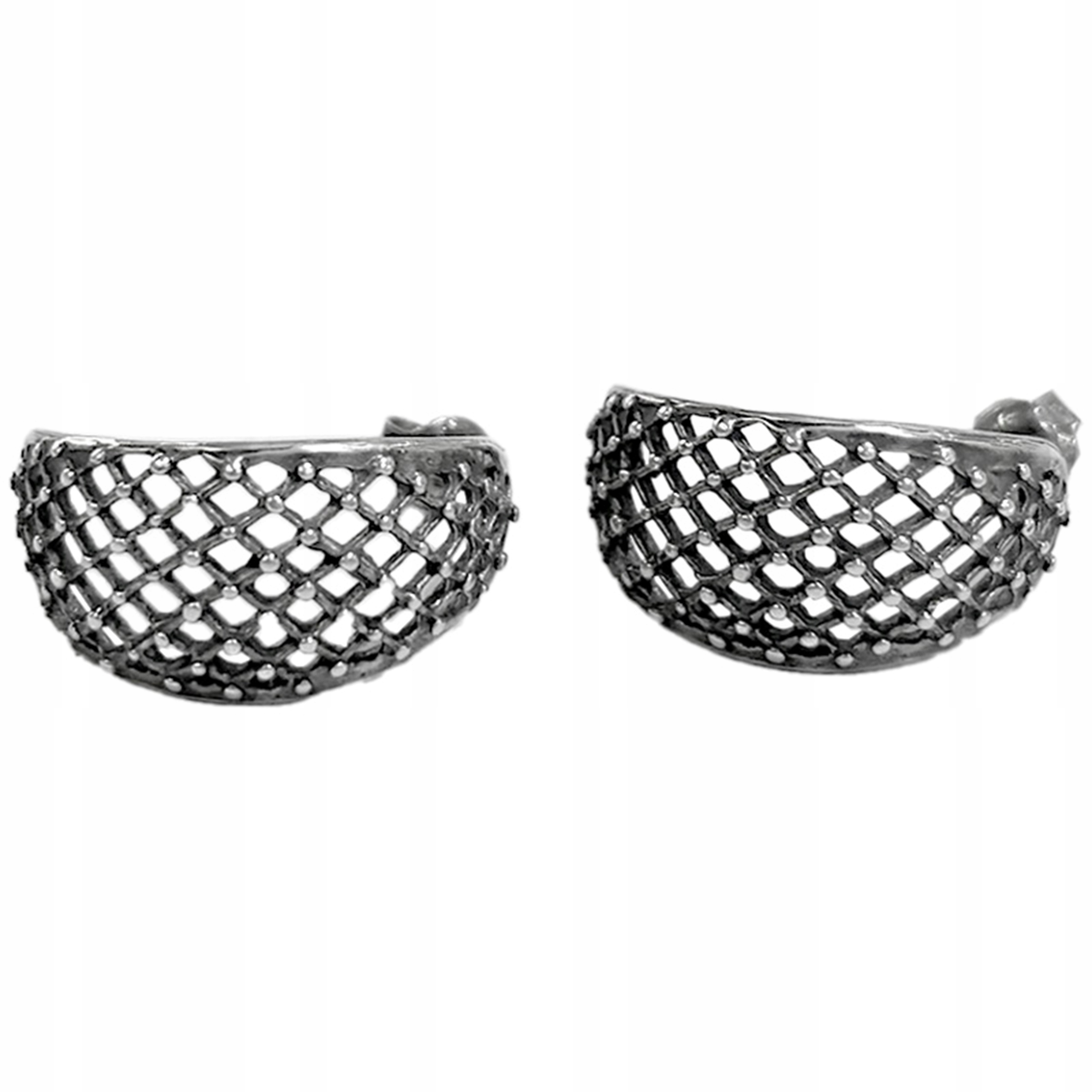 Stříbrné náušnice 925, široké, rhodiované na tyči jako dárek