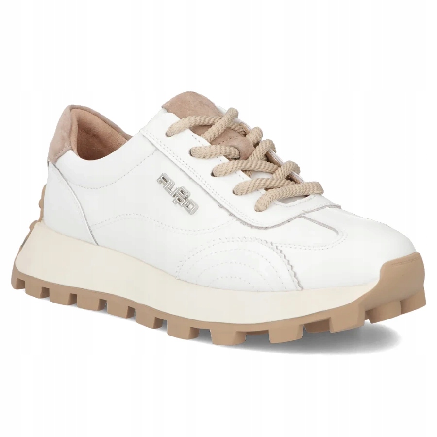 Kožené polobotky tenisky na platformě bílé Filippo DP7498 41