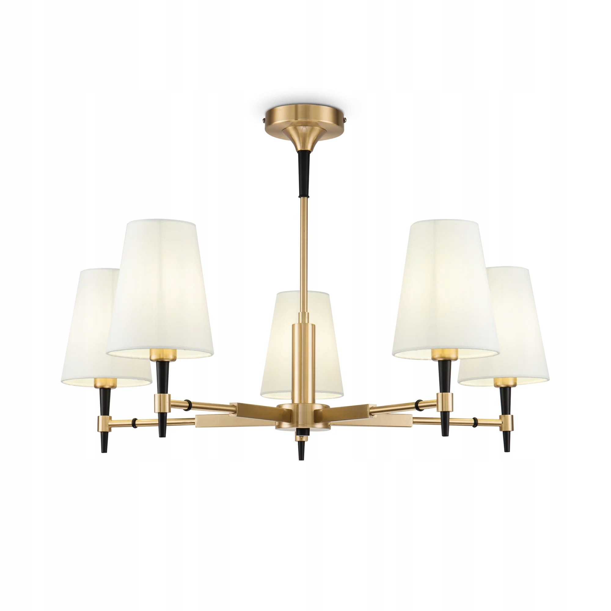 Závesná lampa s mosadzným lustrom, klasická, s tienidlami 5pk do obývacej izby Maytoni