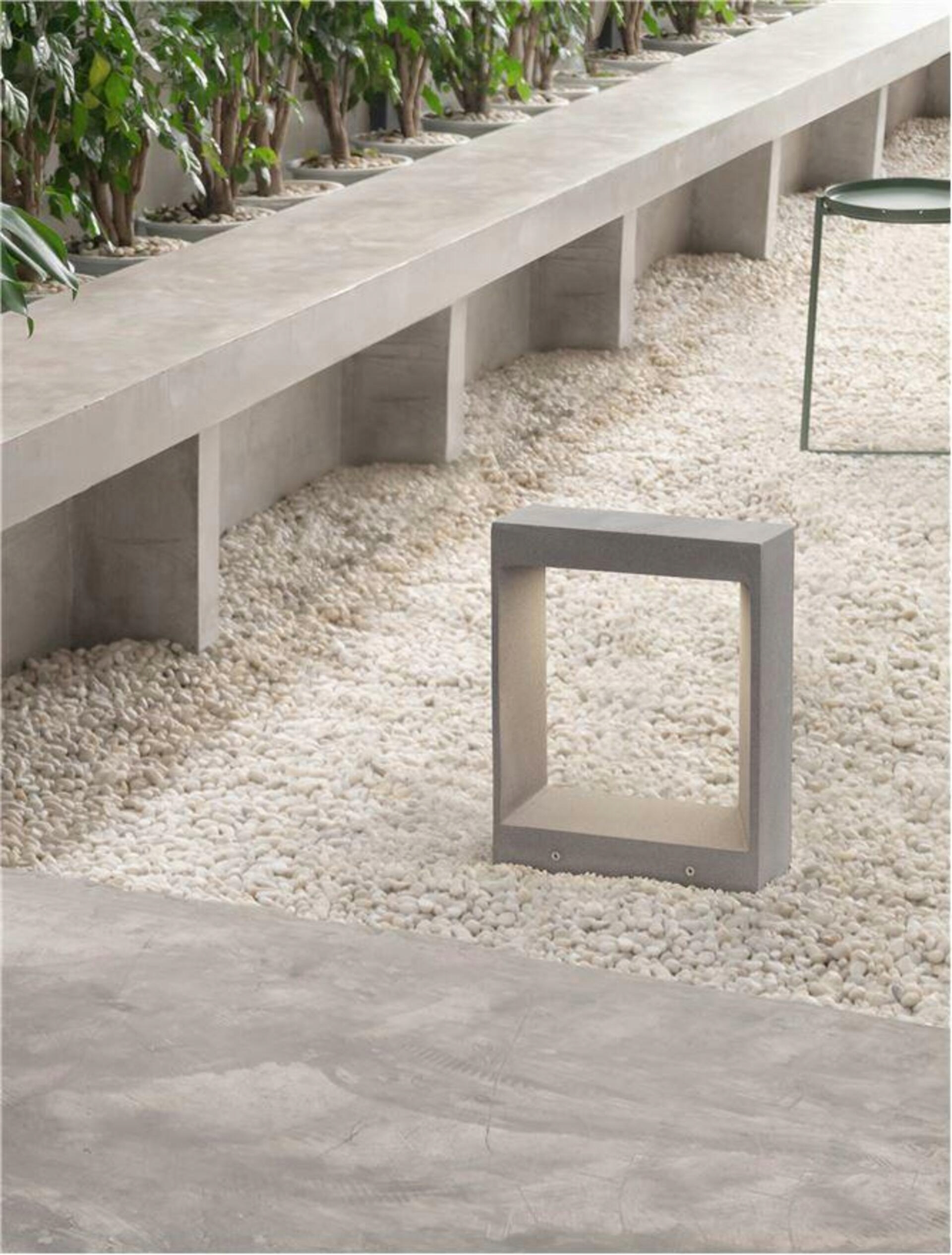 Nova Luce venkovní sloupkové svítidlo Cairo šedý beton skleněný difuzor Led