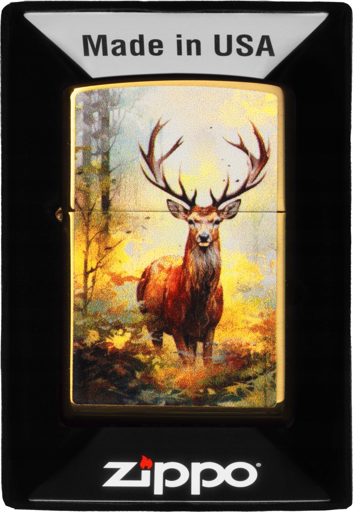 Zapalovač Zippo Watercolor Deer Design 60007254 Větruodolný benzínový