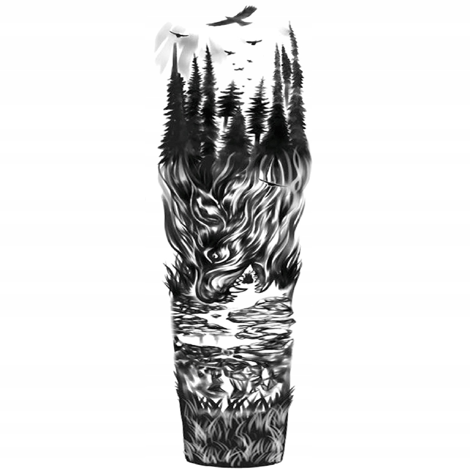 TATUAŻ ZMYWALNY TYMCZASOWY WODNY RĘKAW LAS WILK Marka inny