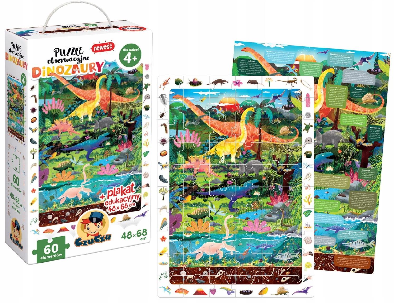 

Czuczu Puzzle Obserwacyjne Dinozaury Plakat 4+