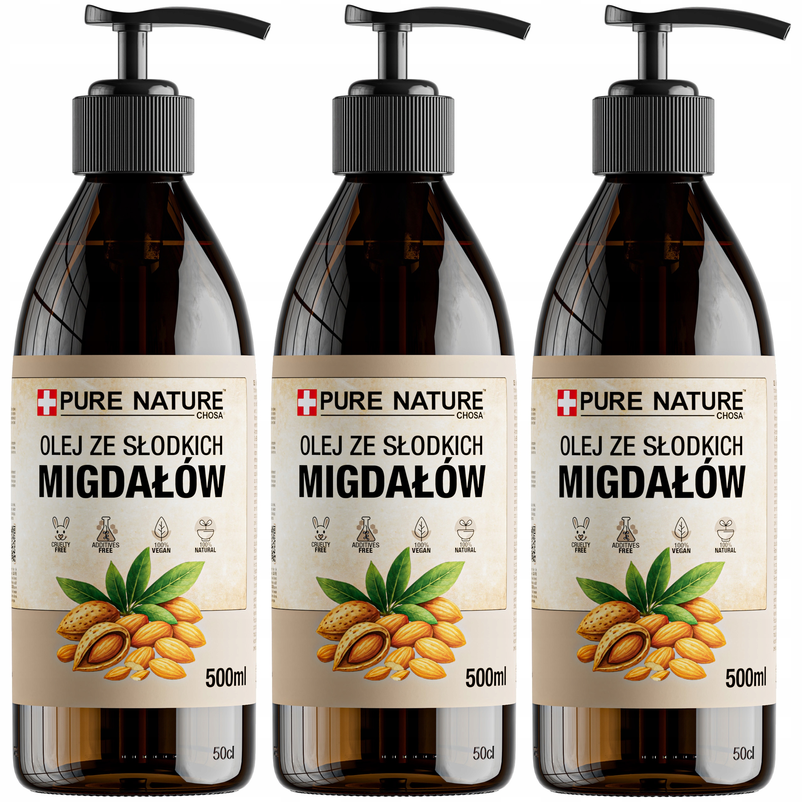 Mandlový Olej Ze Sladkých Mandlí Dávkovač 3x 500 ml 0,5 l
