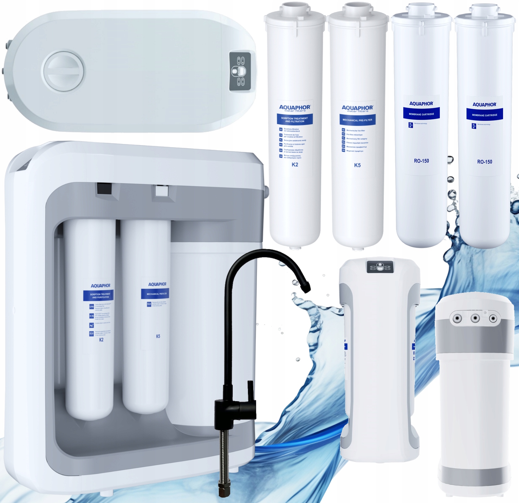 Aquaphor RO-206S vodný filter reverzná osmóza čierny výtok