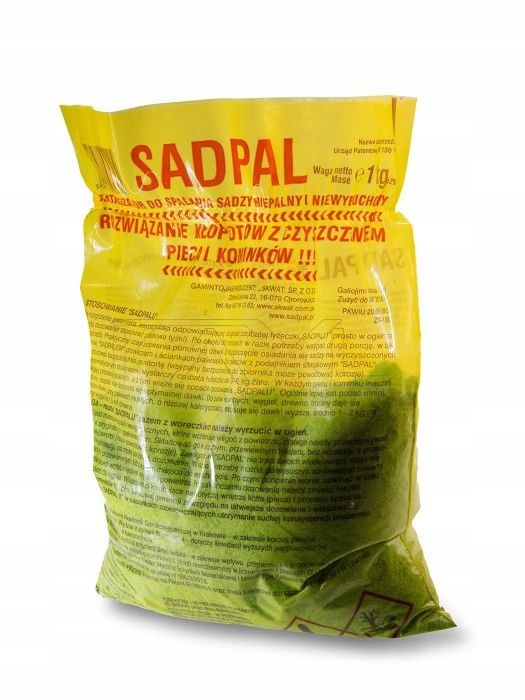 SADPAL KATALIZATOR DO SPALANIA SADZY PROSZEK DOPALACZ CZYSZCZENIE KOMINKA