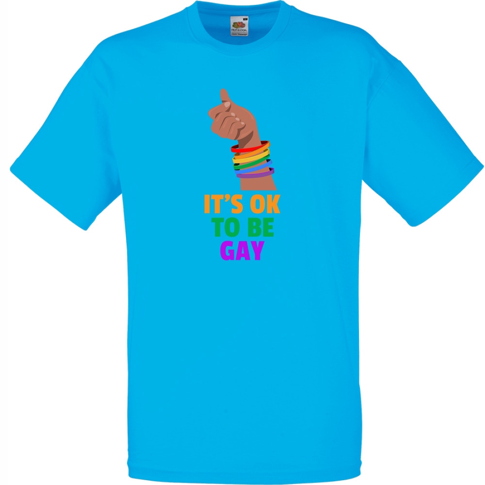 

Koszulka its ok to be gay Lgbt L lazurowa