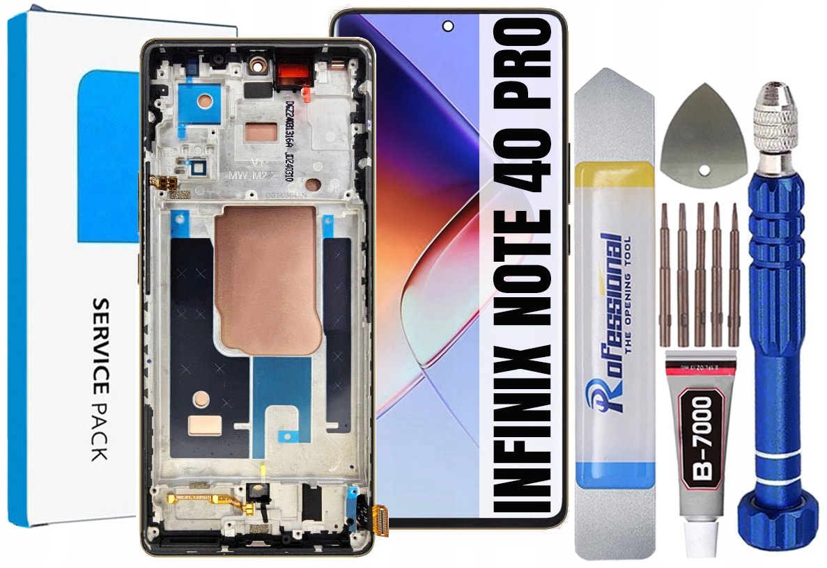 Displej Pro Infinix Note 40 Pro 4G 5G Originál Obrazovka Rámeček Gold