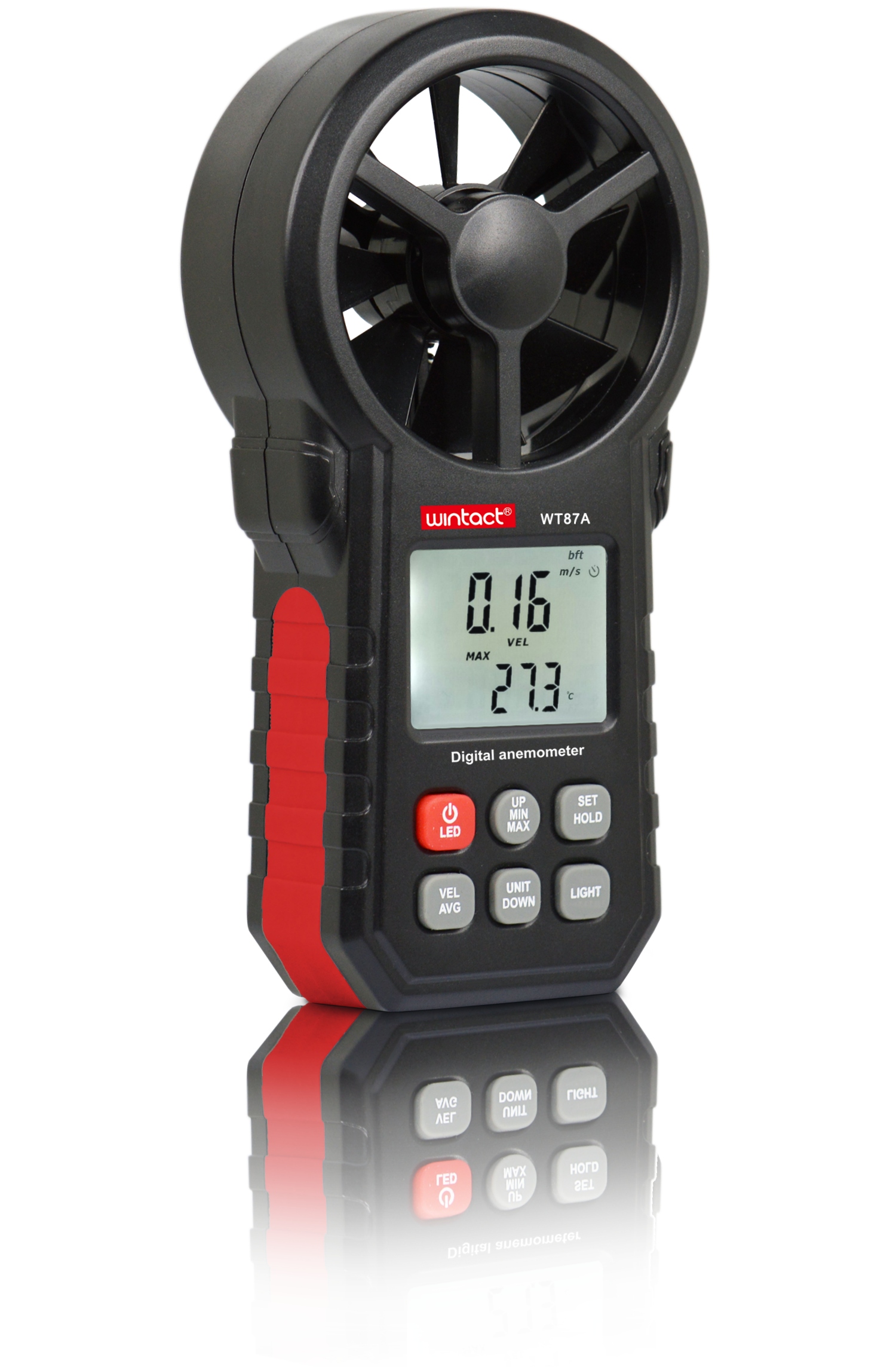 ANEMOMETR WIATROMIERZ POMIAR PRĘDKOŚCI POWIETRZA MIERNIK WIATRU TEMPERATURY Model WT87A