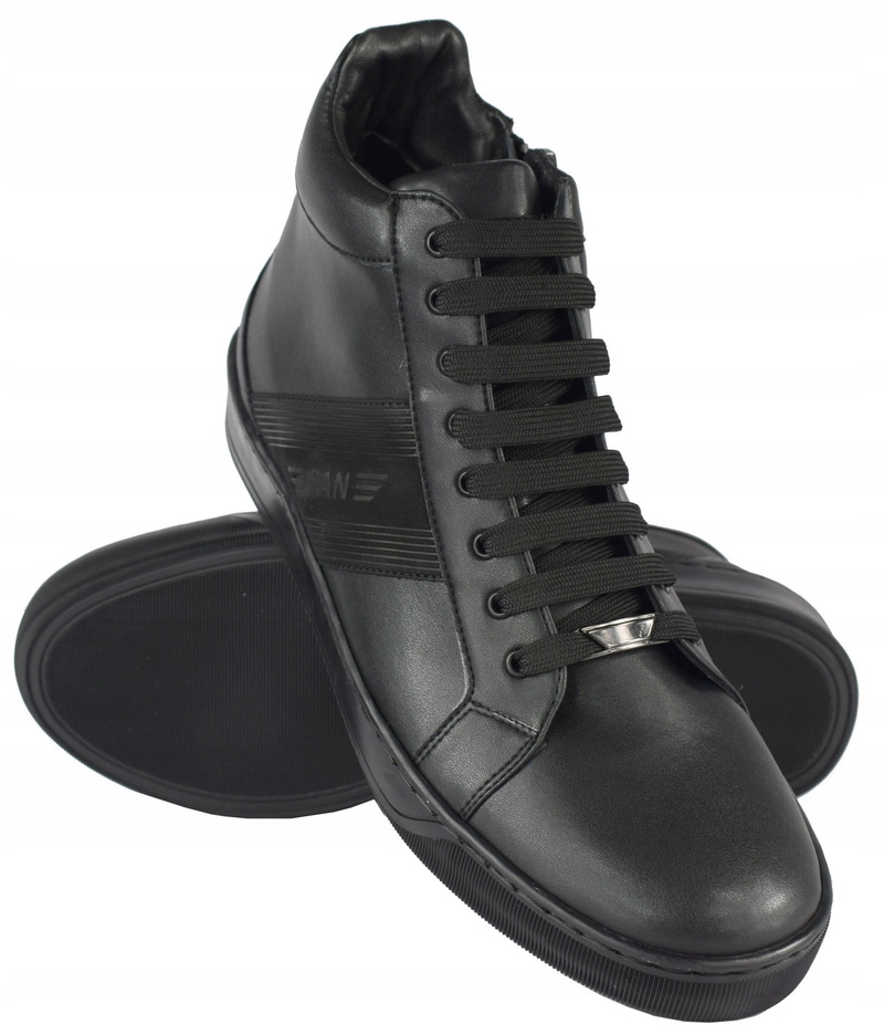 BUTY SZTYBLETY MĘSKIE SKÓRA CZARNE 42 28 cm PAN