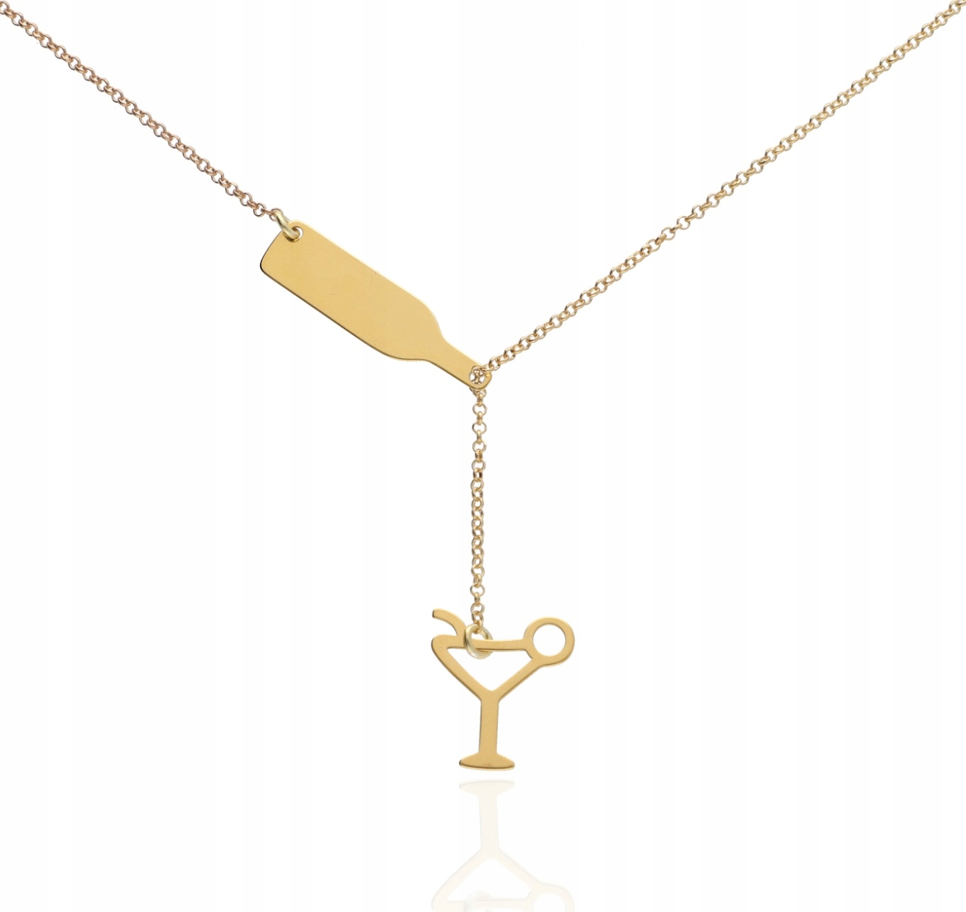 Náhrdelník celebrity láhev s vínem sklenička 925