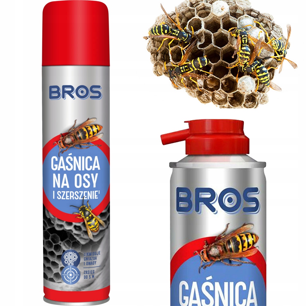BROS SILNY SPRAY PREPARAT OPRYSK AEROZOL GAŚNICA NA OSY I SZERSZENIE 600 ML