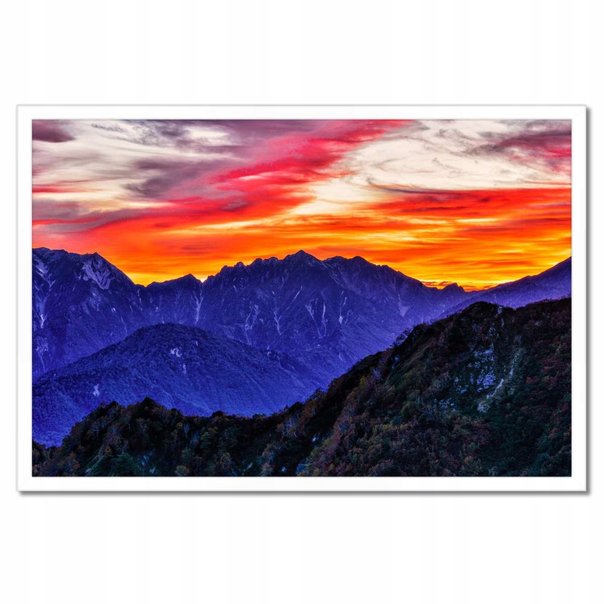 Plakáty v rámu 60x40 Horská krajina se západem