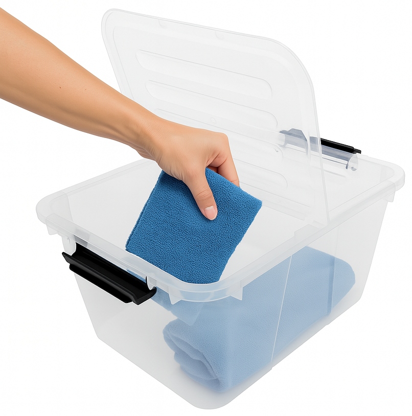 Plastikowy pojemnik 15 l dwustronna pokrywa pudełko do przechowywania