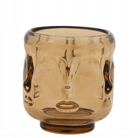 

Świecznik Szklany Twarz 8x7 Na Tealight Amber