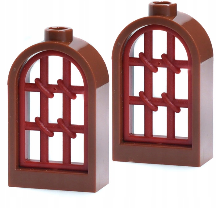 

Lego Okno brązowe bordowa krata 30044 30045