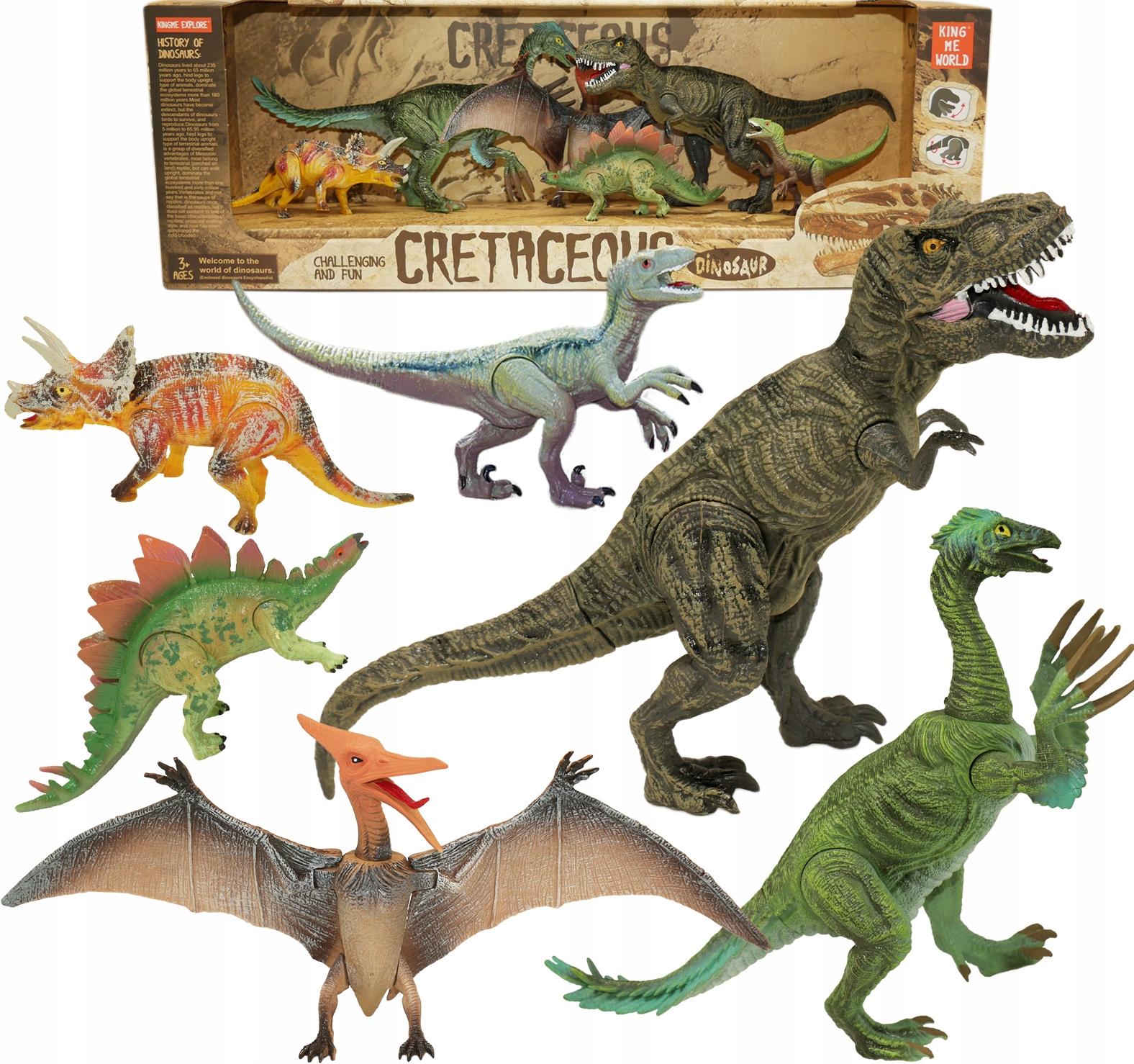 

Zestaw Duże ruchome Dinozaury figurki 6szt