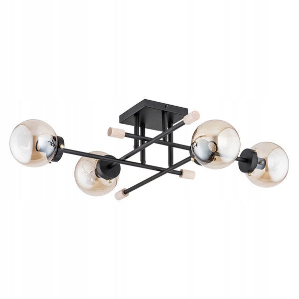 Originálny stropné svietidlo Transfer Čierna lampa prekrížené fakle do jedálne