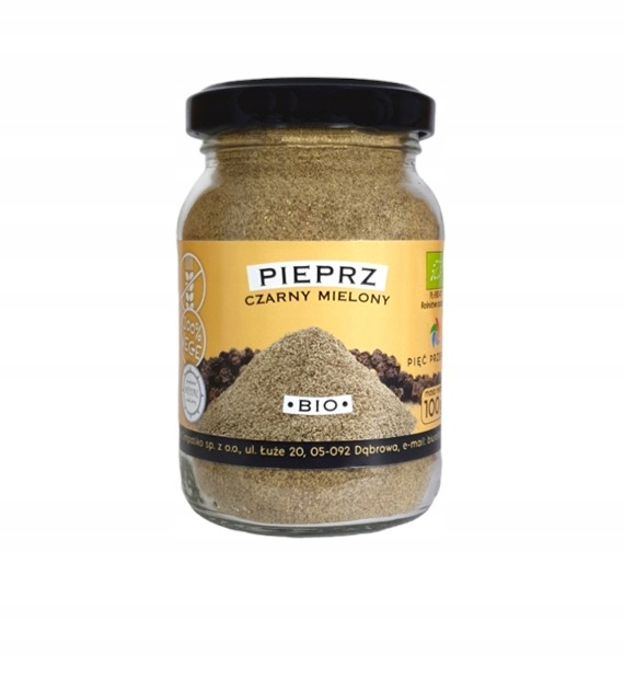 Pepř Černý Mletý Bezlepkový Bio 100 g Pięć Przemian