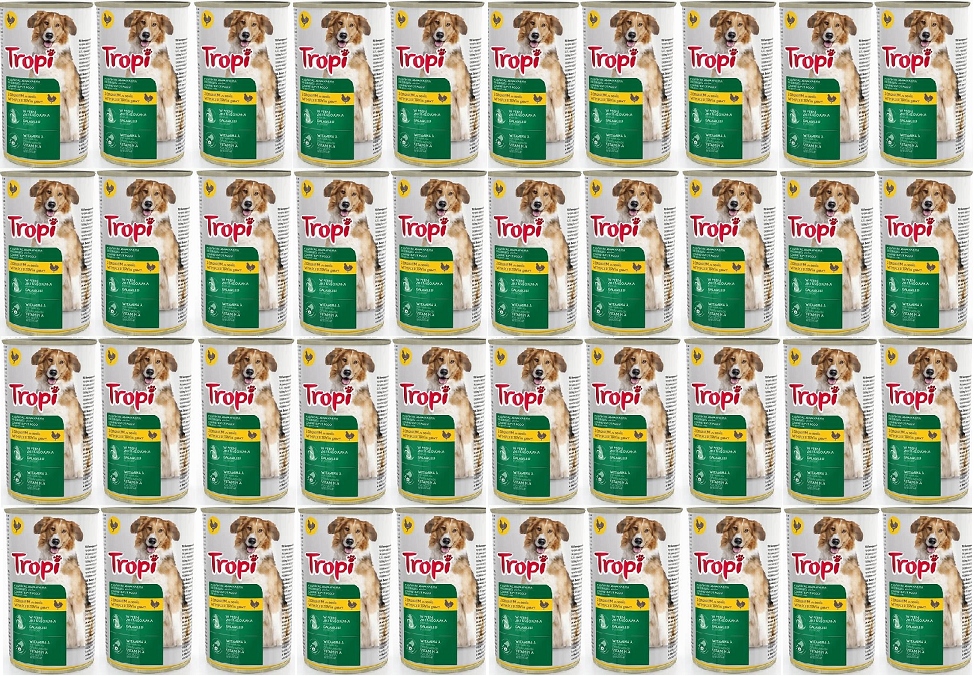 Levně Tropi vlhké krmivo pro psy s drůbeží v omáčce 415 g x 40 ks Drůbež pes