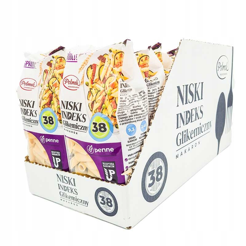 Polmak Těstoviny Penne s nízkým glykemickým indexem – karton 14 ks
