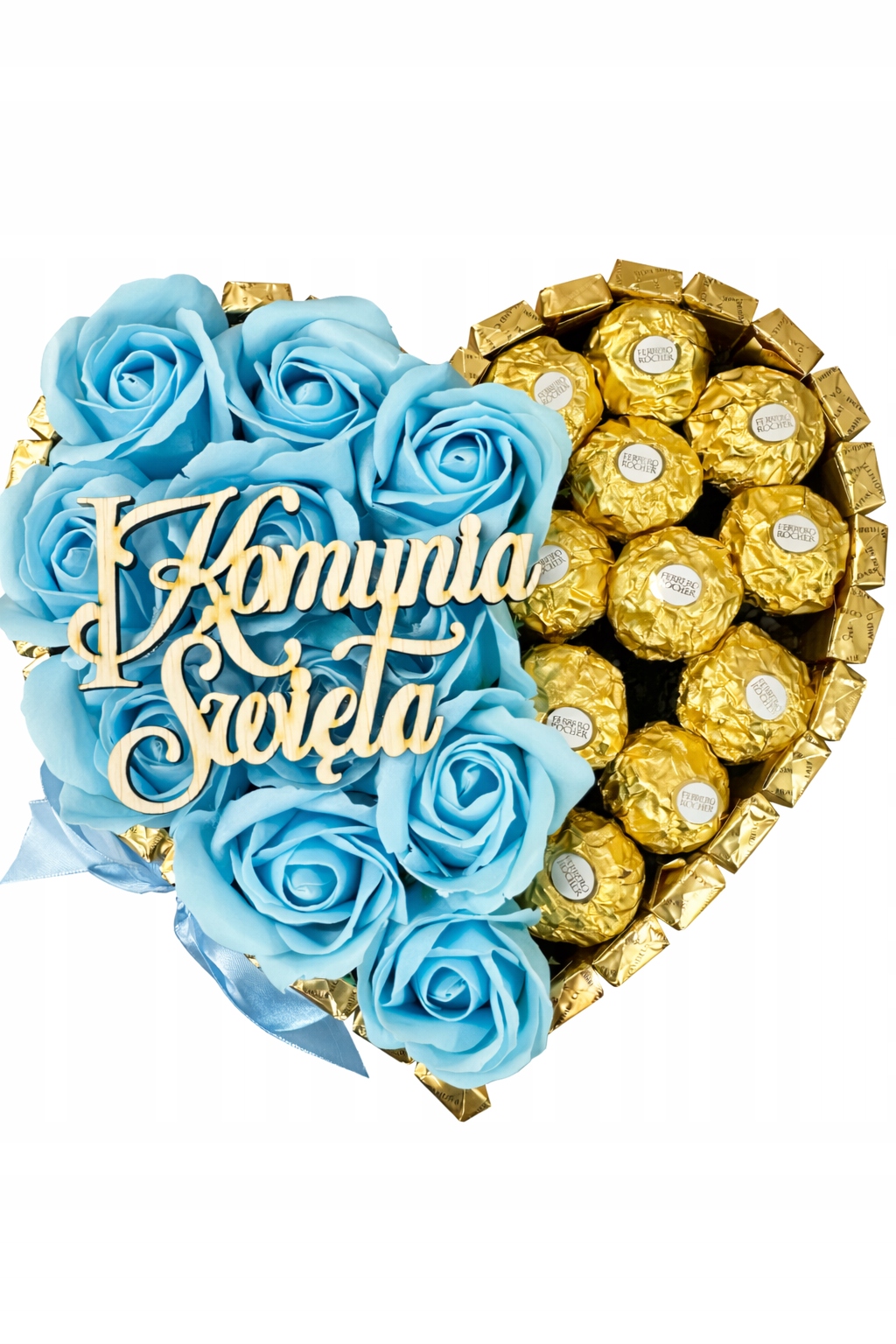 Kytice ze sladkostí Mýdlové srdce Ferrero Rocher Růže na narozeniny přijímání