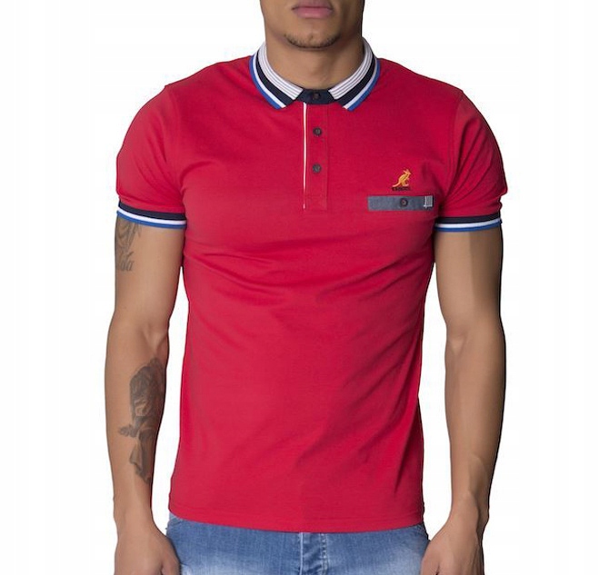 Velká Polokošile Kangol Červená 4XL obvod 170 cm