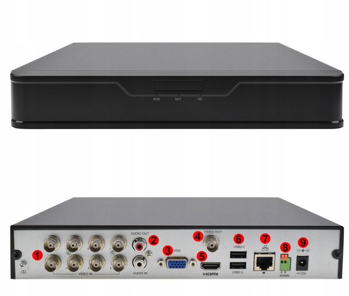 Analógový Monitorovací Záznamník 8 Kamier 8MPX Uhd