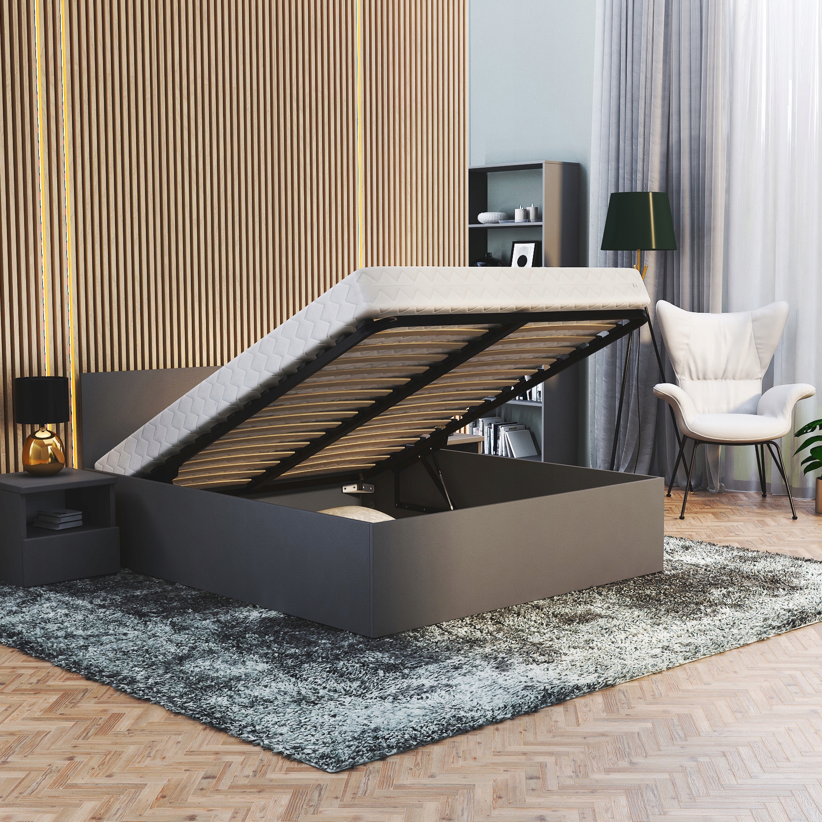 

Łóżko 120x200 stelaż metalowy materac Panama MM