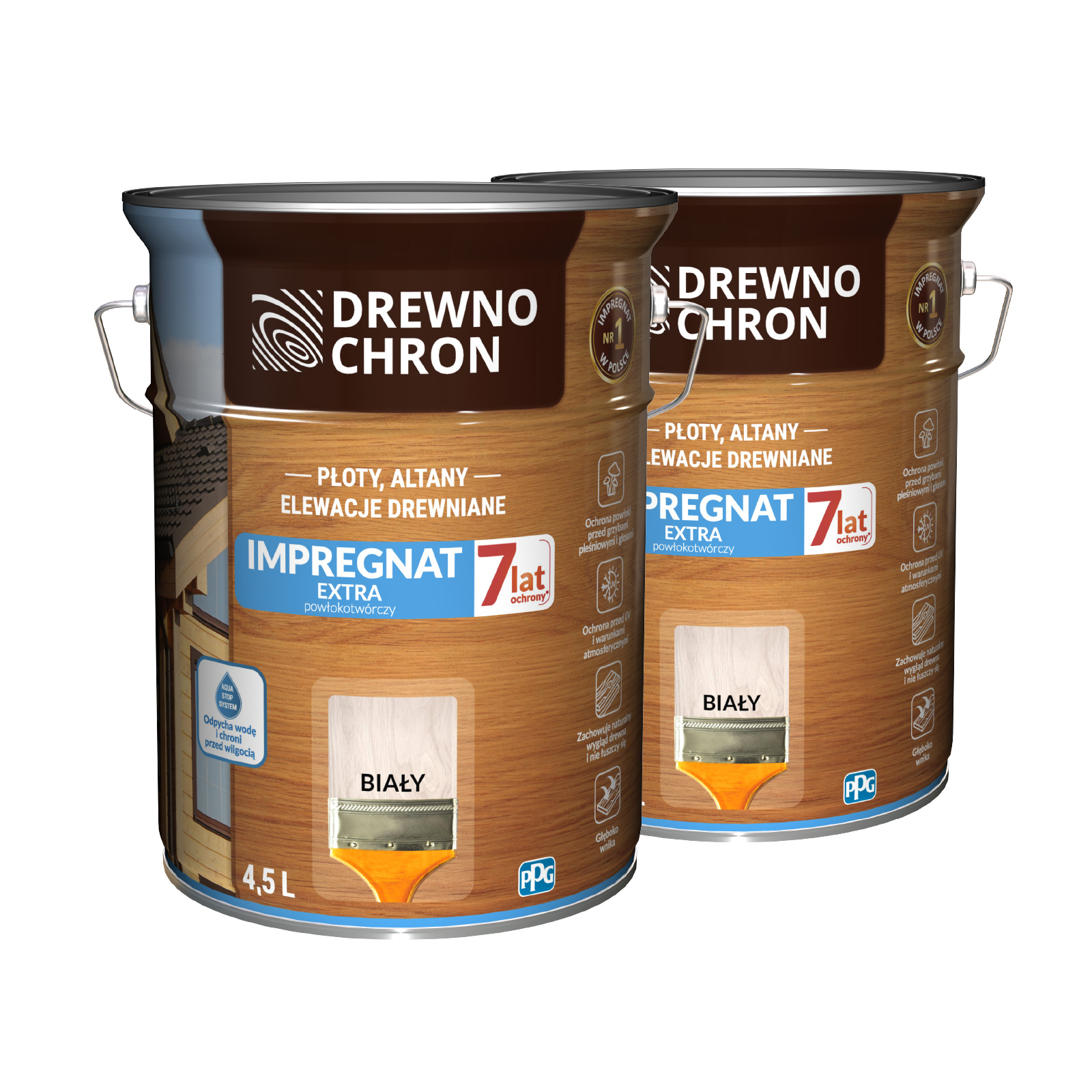 Drewnochron Impregnat do drewna Extra biały 9l