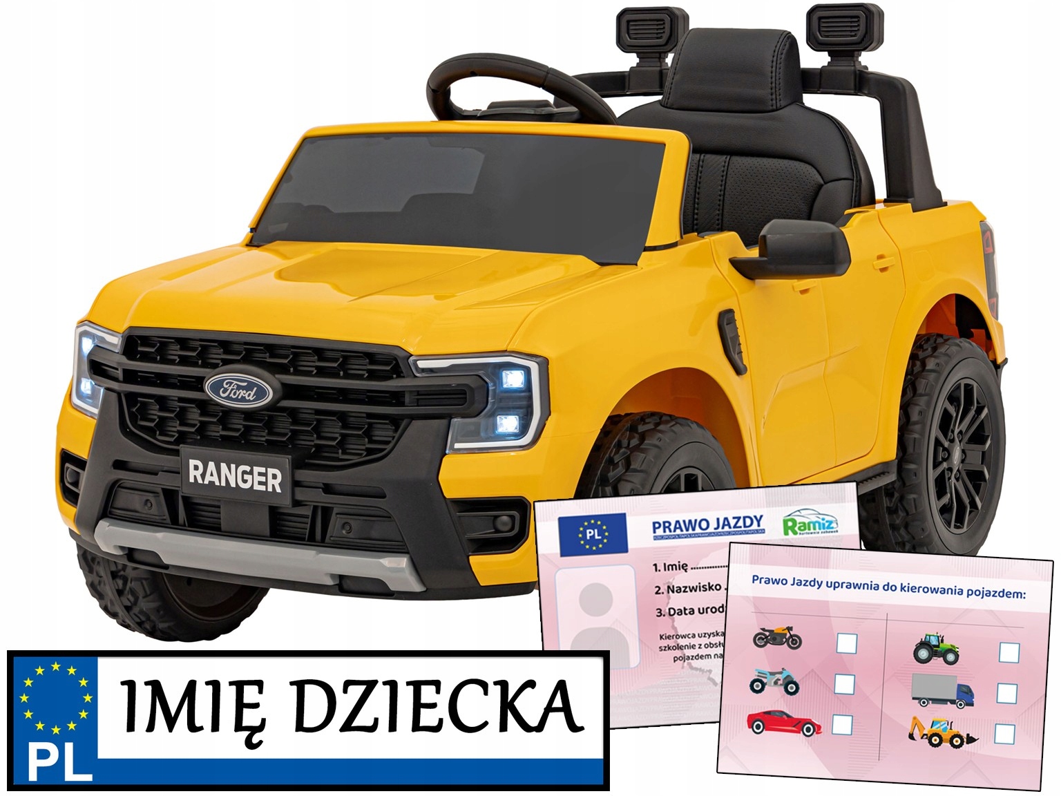 Ford Ranger Lift jeżdzik samochodzik elektryczny dla dziecka Piankowe Koła
