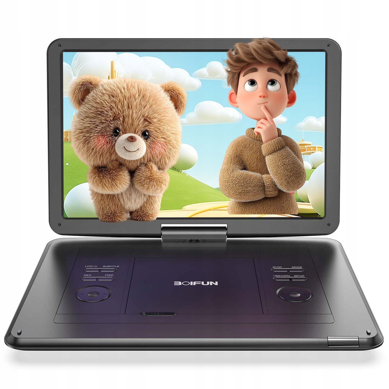 17.5" Przenośny Odtwarzacz DVD Konsola Gier Video 5000mAh Baterią Obrotowy