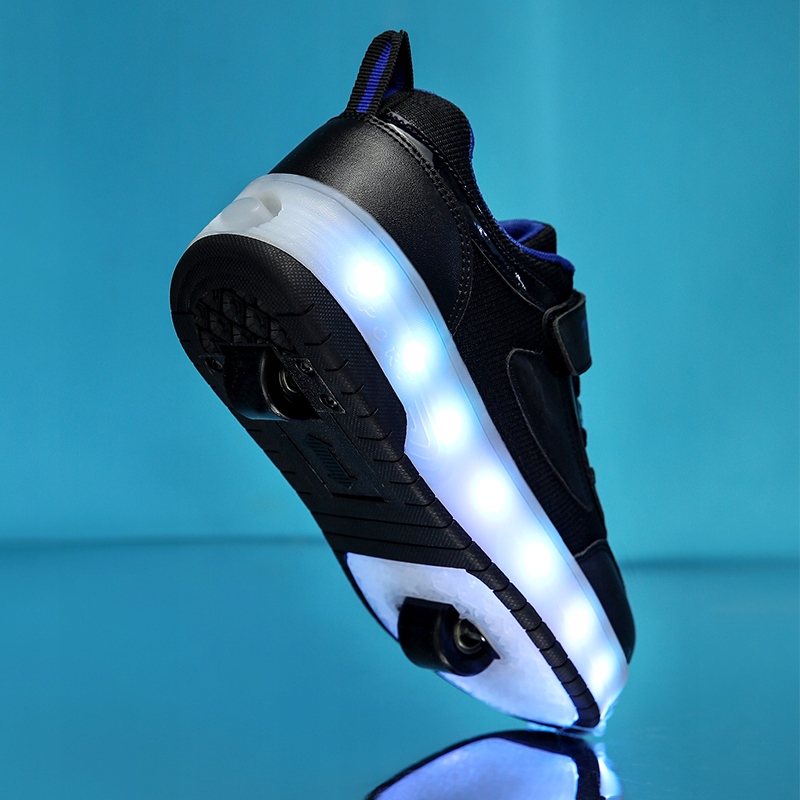 BUTOROLKI BUTY Z ROLKAMI ROLKI WROTKI CZARNE LED Z POLSKI Płeć chłopcy dziewczynki