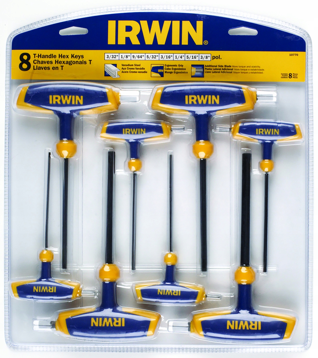 Irwin Zestaw 8 kluczy imbusowych z hartowanej stali typu T T10771