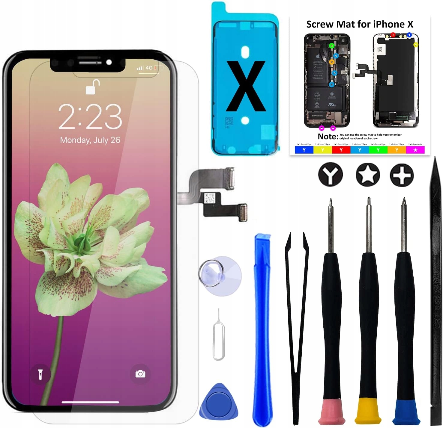 Brinonac Vyměnitelný displej, dotykový Oled displej pro Apple iPhone X