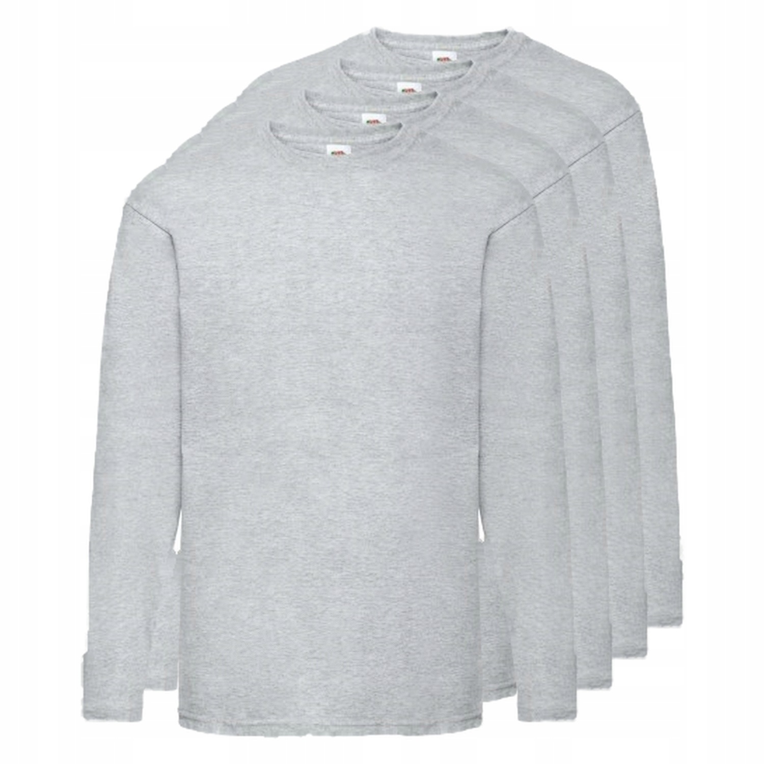 4x Tričko Valueweight s dlouhým rukávem Fruit of the Loom Heather Grey M