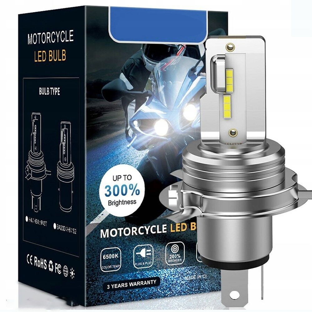 

Żarówka Led H4 12V 6500K Motocykl Light Bar 18W