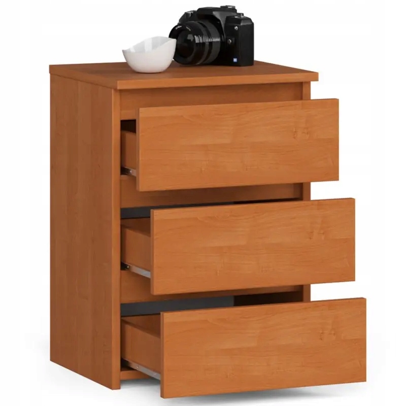 Szafka nocna pojemna CL3 40 cm sypialnia 3 szuflady klasyczna komoda Olcha Stan opakowania oryginalne