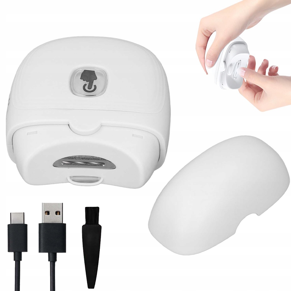 Elektrický Kleštičky Na Nehty Usb 2 Rychlosti S Led A Nádobkou, Bílá Barva