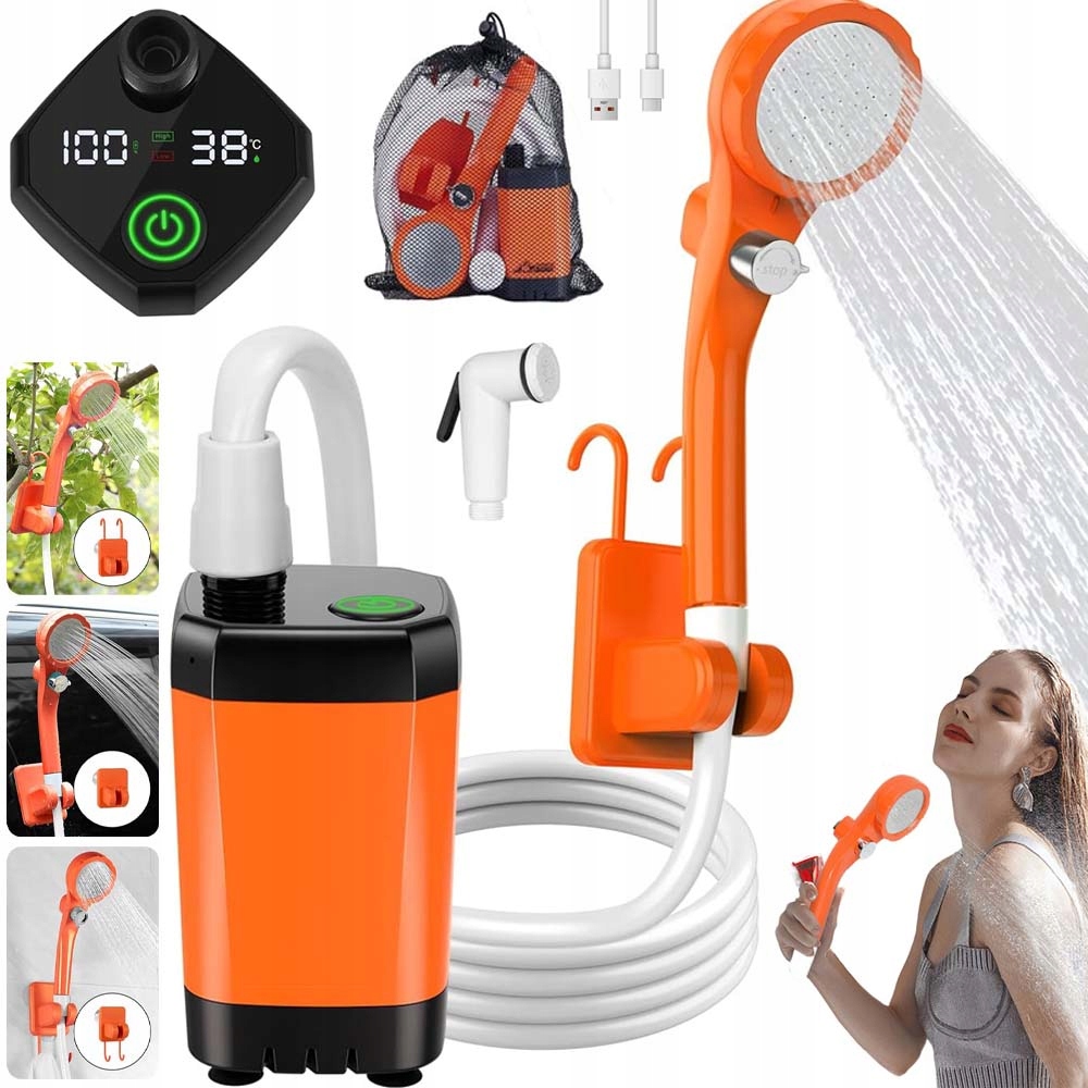 Přenosná Turistická Kempingová Sprcha Do Auta S Akumulátor 6000 Mah