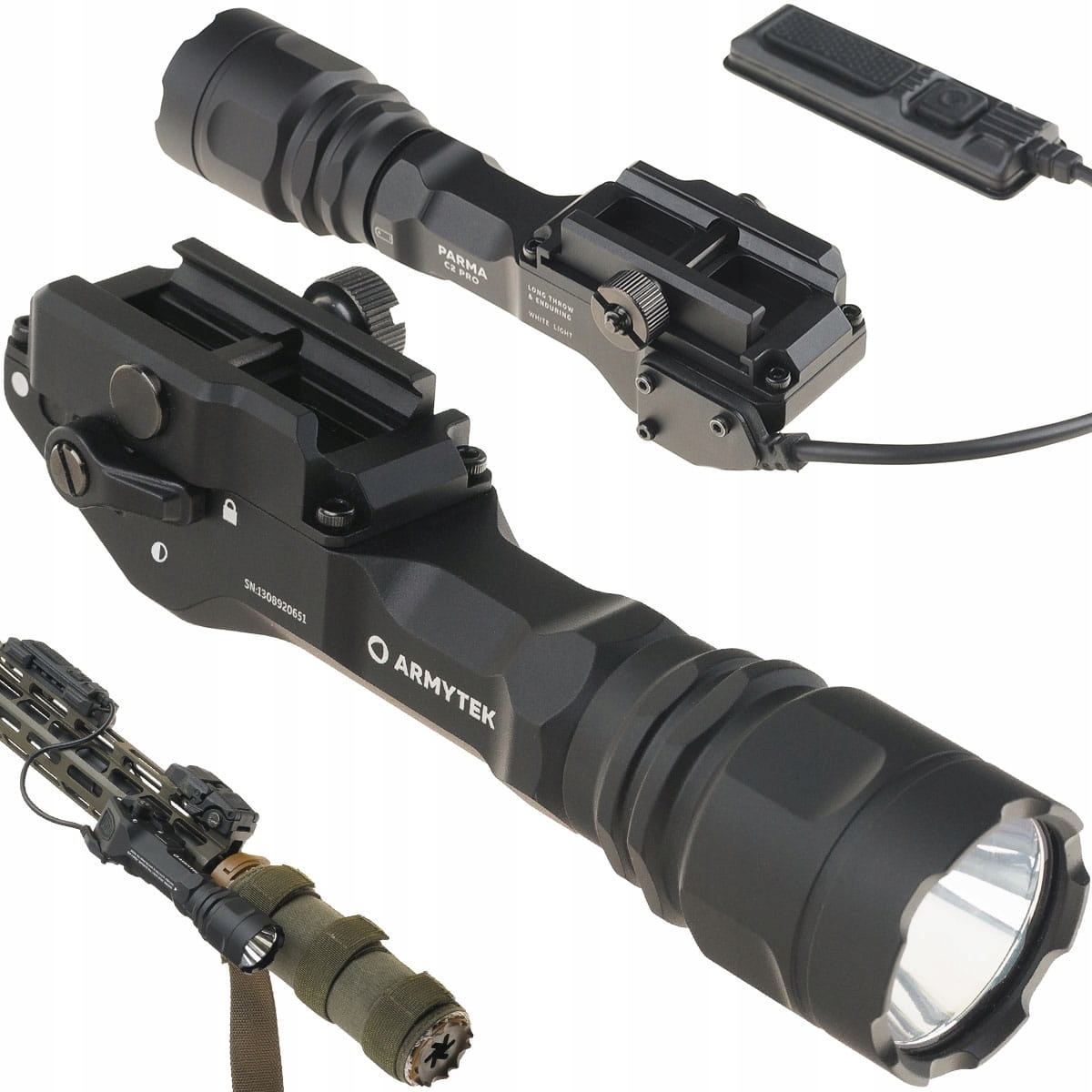 Taktická svítilna na Zbraň Armytek Parma C2 Pro 1500lm dálkový vypínač