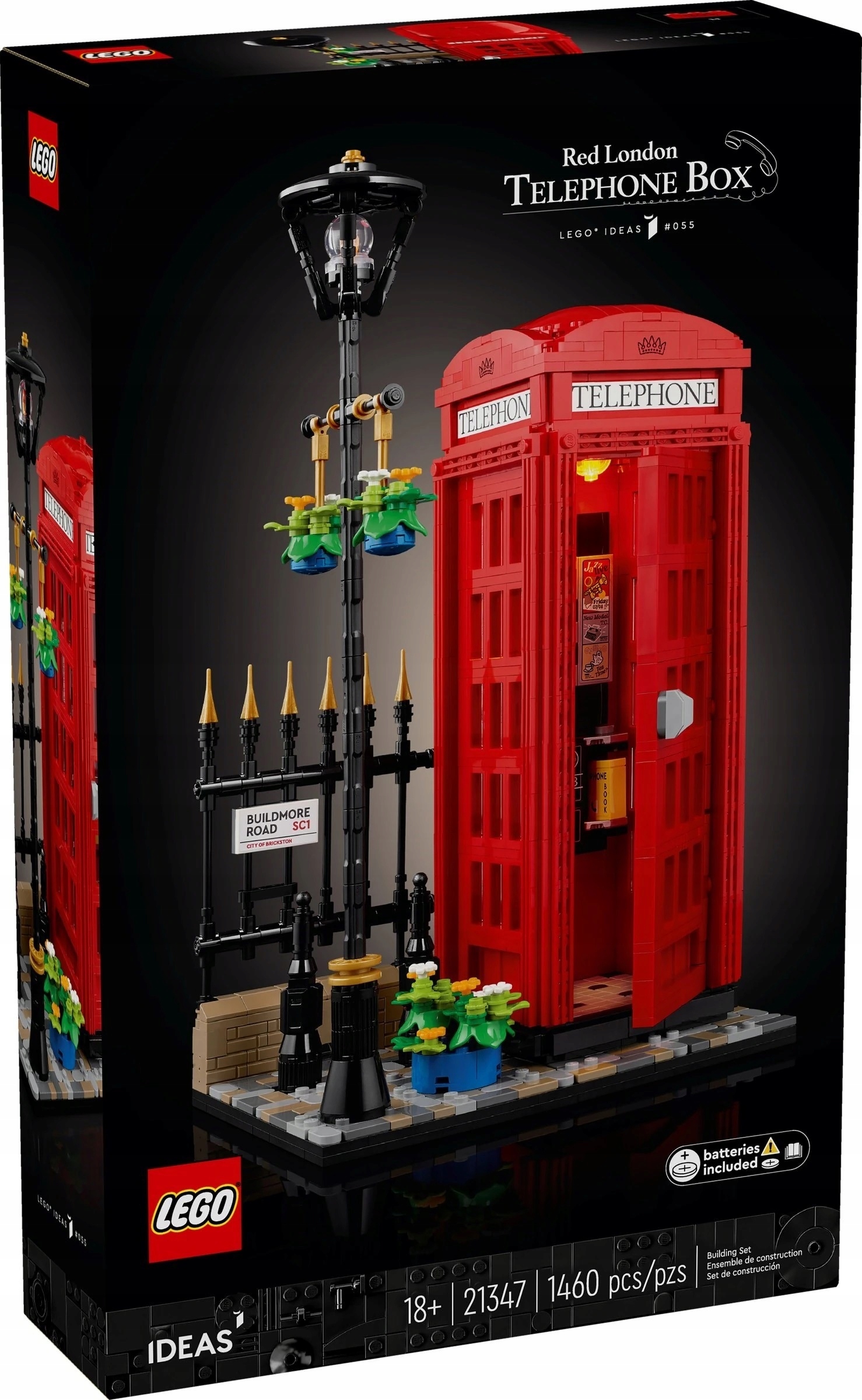 LEGO IDEAS 21347 CZERWONA LONDYŃSKA BUDKA TELEFONICZNA 18+ NOWA