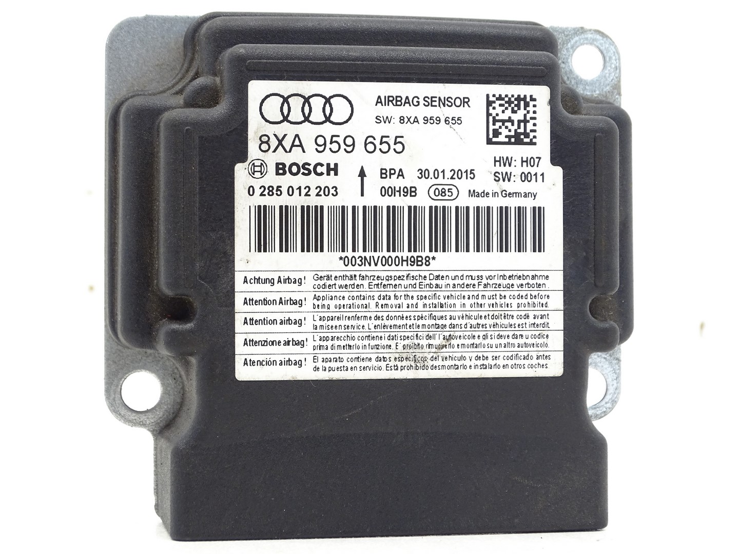 modulo SENSOR airbag POWIETRZNYCH airbag AUDI A1 8XA959655