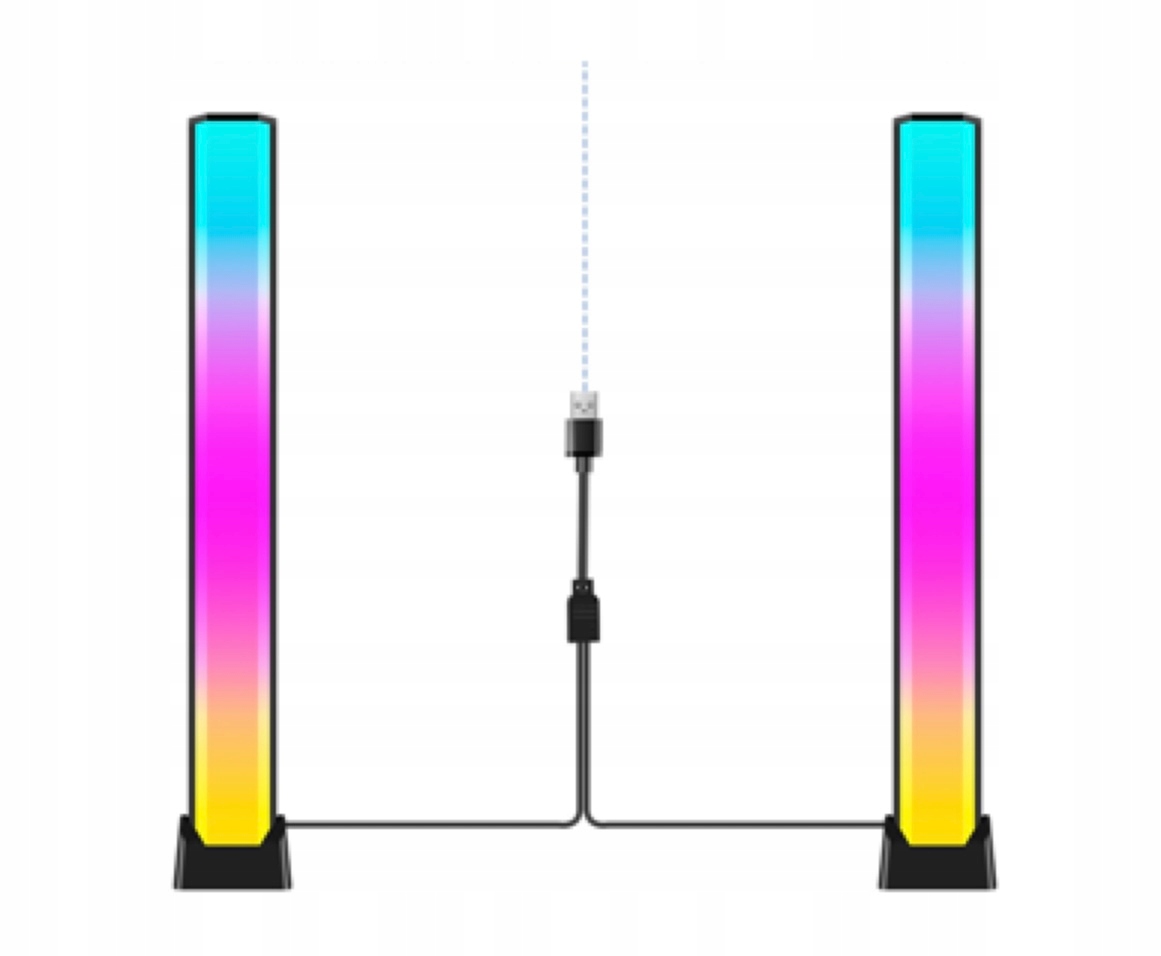 ZESTAW SŁUPKÓW LED MULTICOLOR BAR SET 2 x LAMPA LED RGB LIGHT BAR Zasilanie sieciowe
