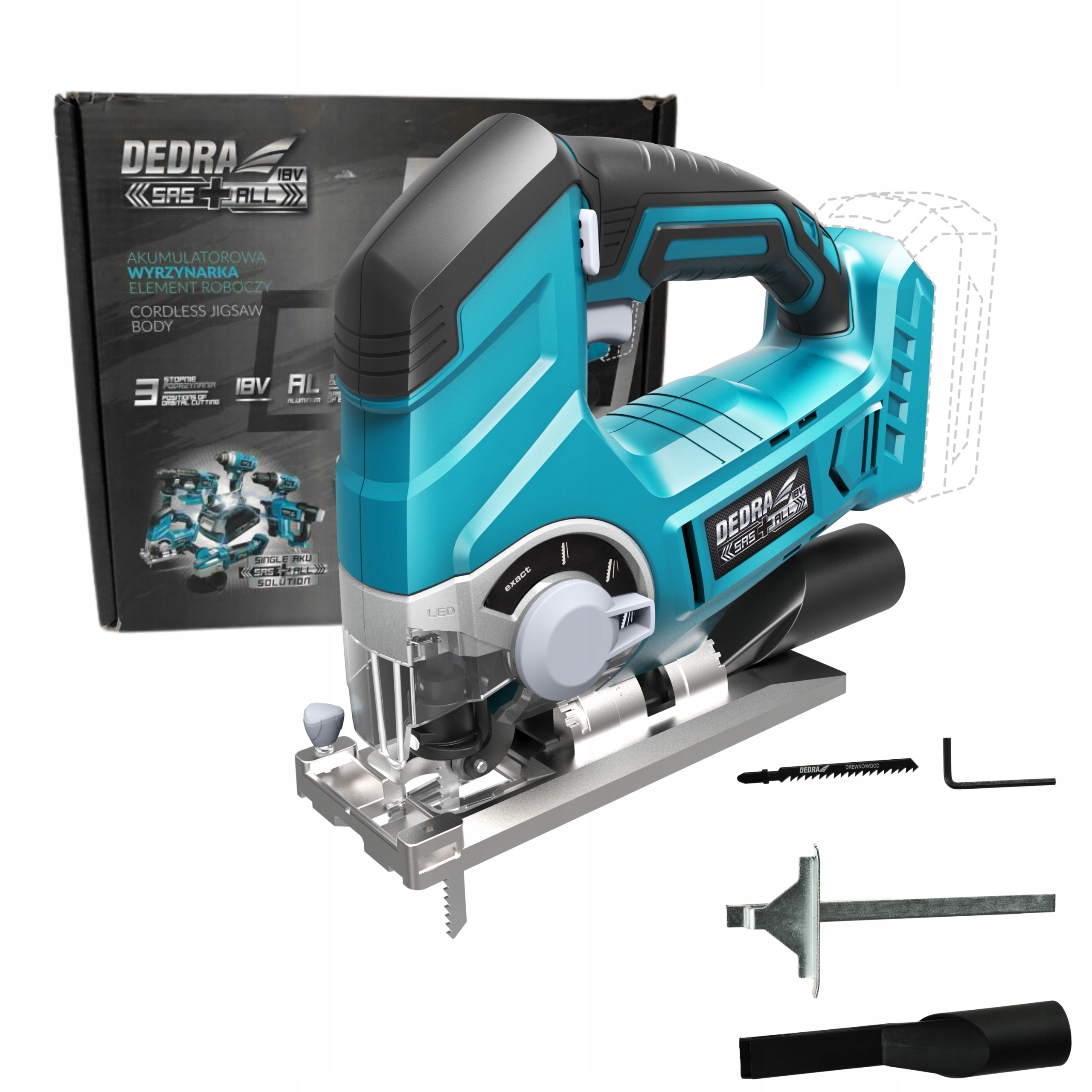 Dedra Akumulátorová Přímočará Pila Na Dřevo A Kov Sas+all 18V Solo DED7060