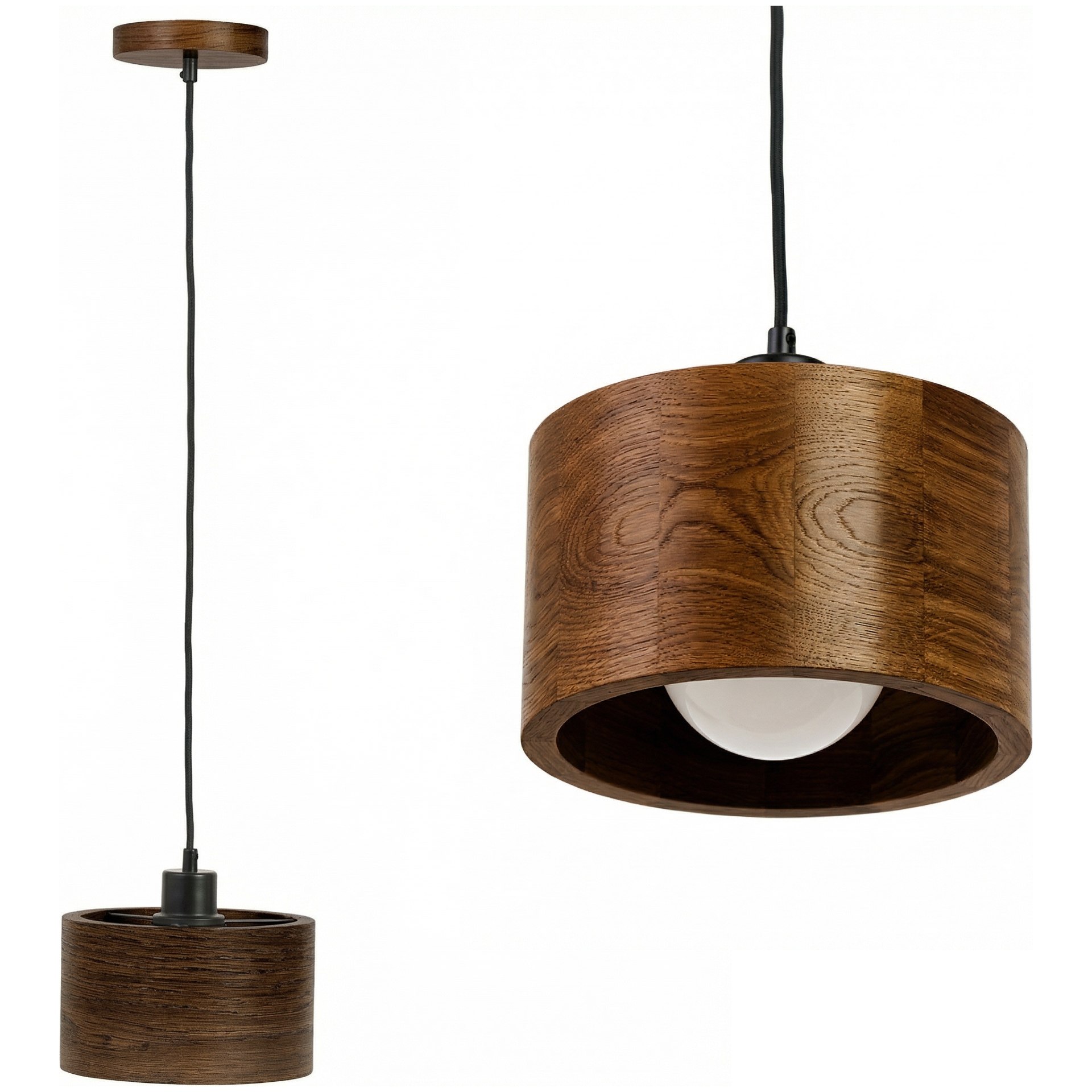 Lampa sufitowa wisząca Antilia żyrandol Ciemny Dąb fi205 do salonu kuchni